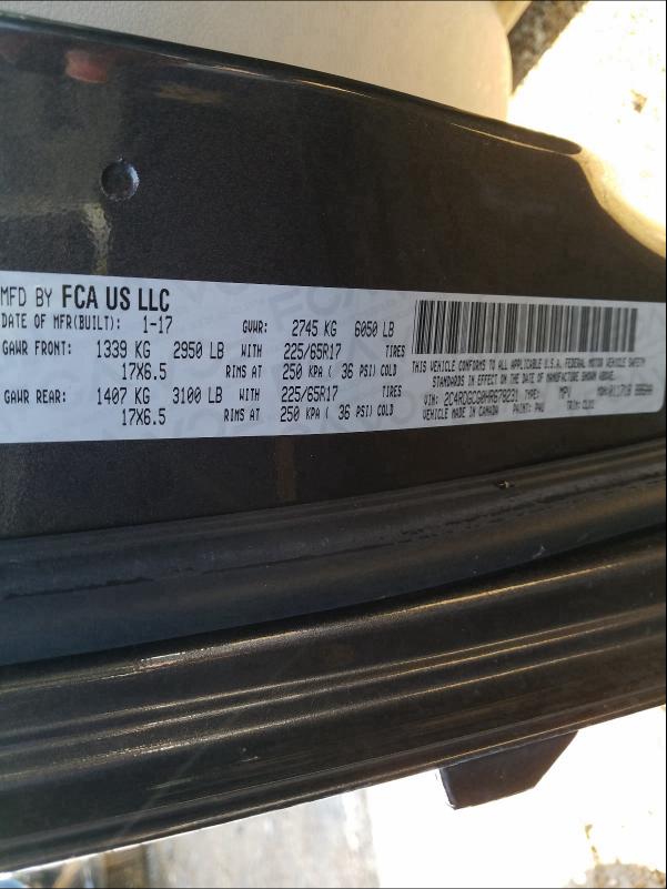 2C4RDGCG0HR678231 Dodge Grand Caravan Sxt