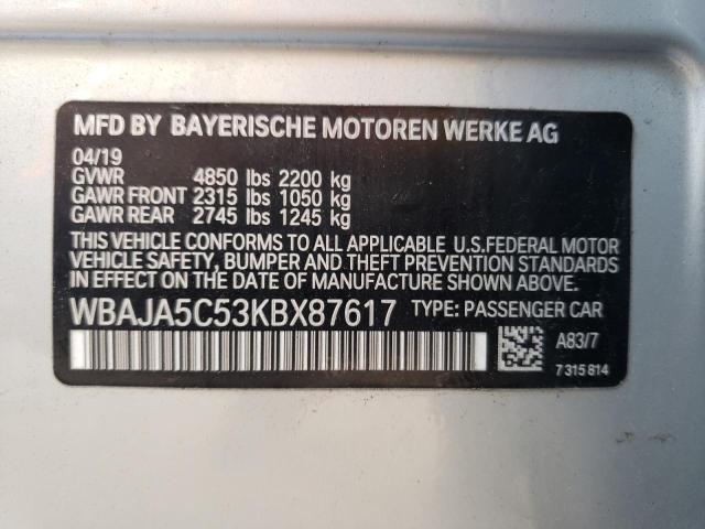 WBAJA5C53KBX87617 BMW 530 I