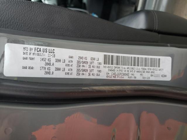 1C4RDJDG7KC605465 Dodge DURANGO GT