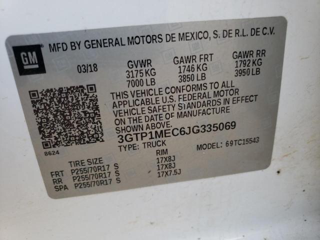 3GTP1MEC6JG335069 GMC Sierra C1500 Sle