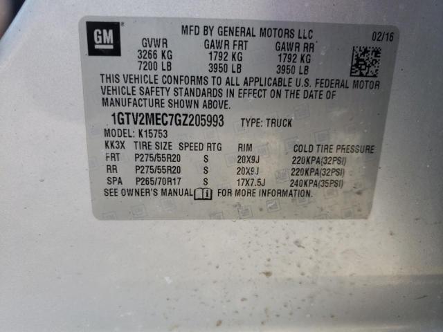 1GTV2MEC7GZ205993 GMC Sierra K1500 Sle