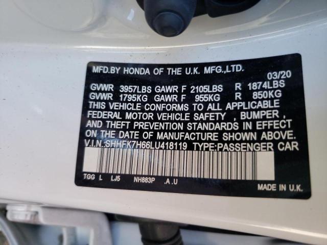 SHHFK7H66LU418119 Honda CIVIC EX