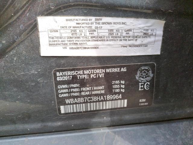 WBA8B7C38HA189964 BMW 340 XI