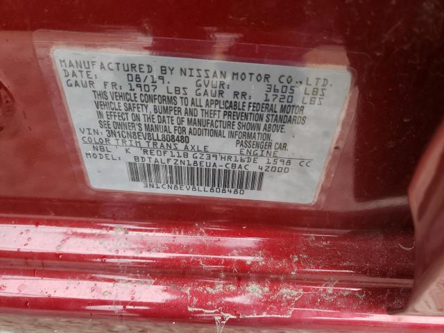 3N1CN8EV8LL808480 Nissan VERSA SV