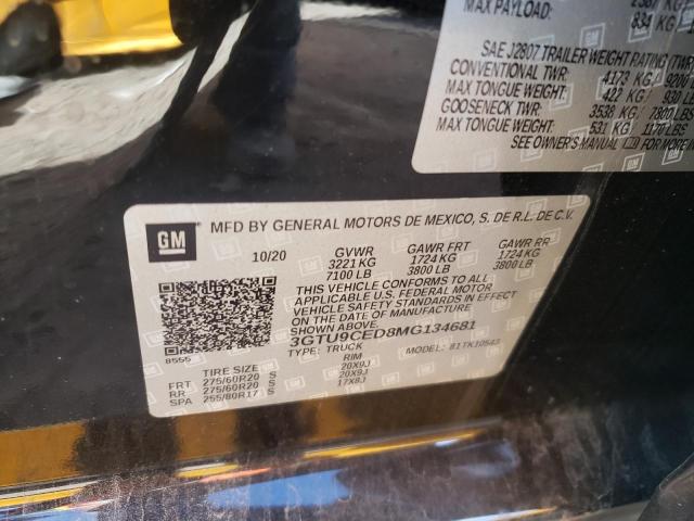 3GTU9CED8MG134681 GMC Sierra K1500 Elevation