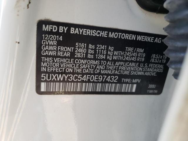 5UXWY3C54F0E97432 BMW X3 Xdrive28d
