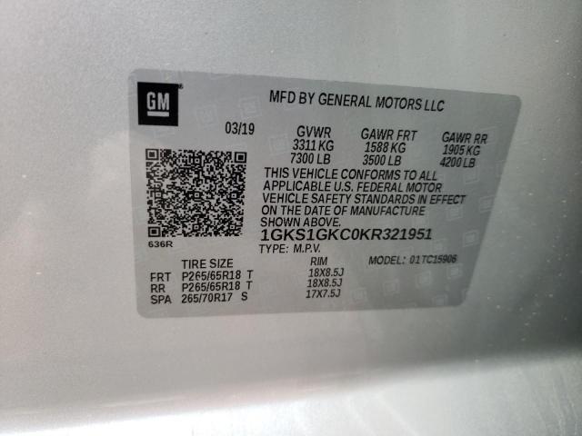 1GKS1GKC0KR321951 GMC Yukon Xl C1500 Slt