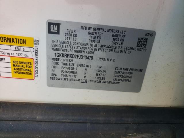 1GKKRRKD2FJ313478 GMC Acadia Slt-1