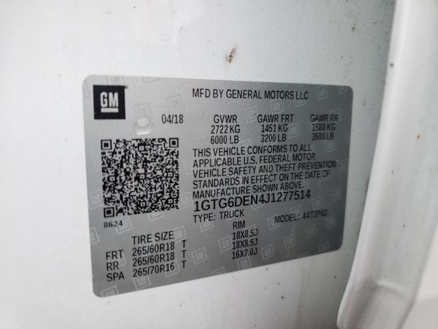 1GTG6DEN4J1277514 GMC CANYON SLT