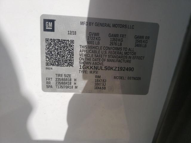 1GKKNULS0KZ192490 GMC Acadia Slt-1
