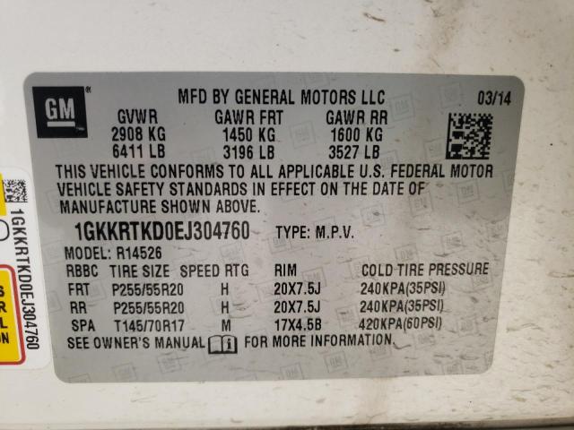 1GKKRTKD0EJ304760 GMC Acadia Denali