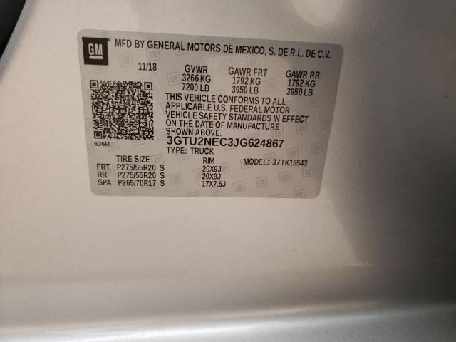 3GTU2NEC3JG624867 GMC Sierra K1500 Slt