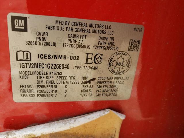 1GTV2MEC1GZ268040 GMC Sierra K1500 Sle