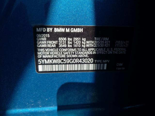 5YMKW8C59G0R43020 BMW X6 M