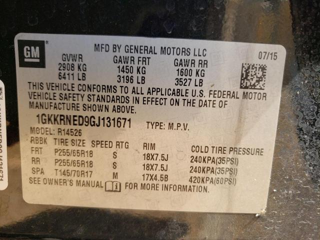 1GKKRNED9GJ131671 GMC ACADIA SLE