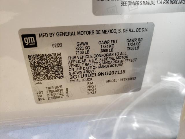 3GTU9DEL9NG207118 GMC Sierra Limited K1500 Slt