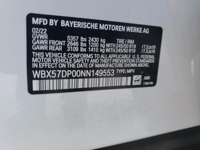 WBX57DP00NN149553 BMW X3 Xdrive30i