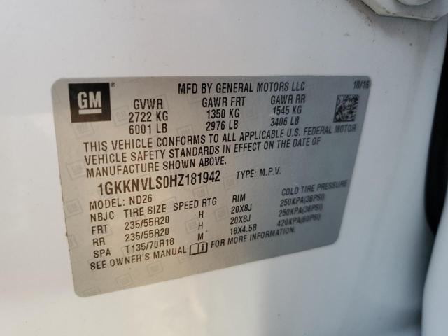 1GKKNVLS0HZ181942 GMC Acadia All Terrain