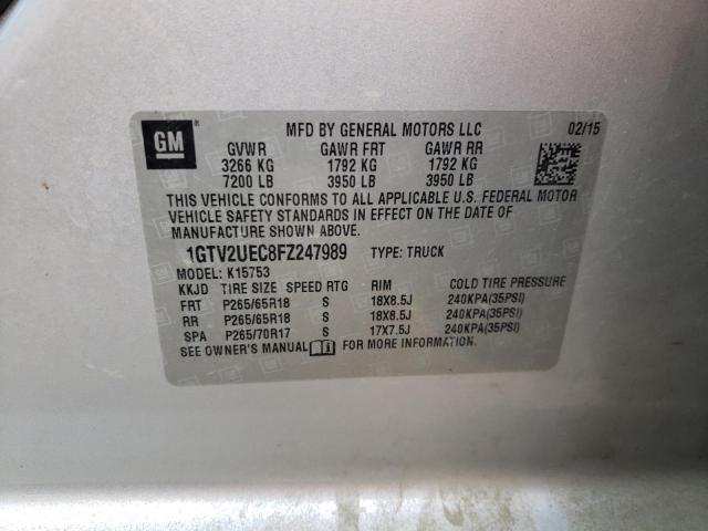 1GTV2UEC8FZ247989 GMC Sierra K1500 Sle