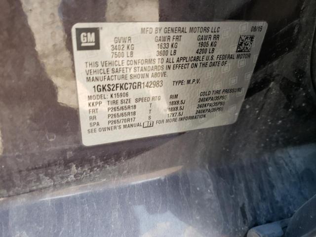 1GKS2FKC7GR142983 GMC Yukon Xl K1500 Sle