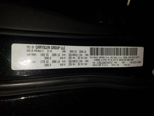 1C4RDJDG0EC443747 Dodge DURANGO LIMITED