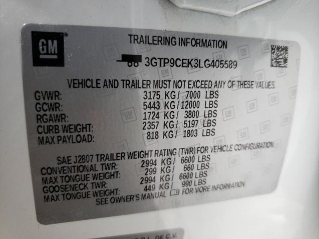 3GTP9CEK3LG405589 GMC Sierra K1500 Elevation
