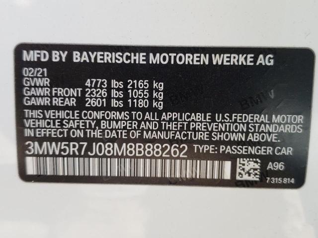 3MW5R7J08M8B88262 BMW 330XI