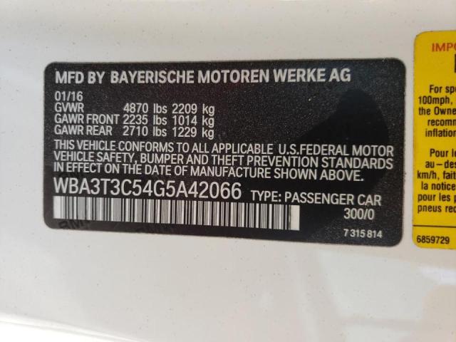 WBA3T3C54G5A42066 BMW 435 I