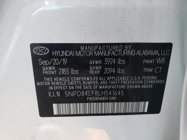 5NPD84LF8LH541645 Hyundai ELANTRA SEL