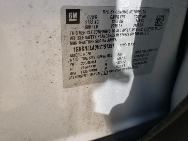 1GKKNLLA0HZ191351 GMC ACADIA SLE