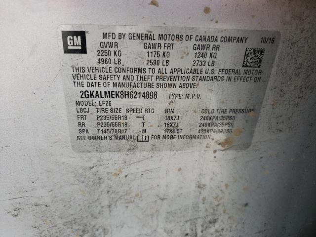 2GKALMEK8H6214898 GMC Terrain Sle