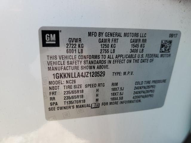 1GKKNLLA4JZ120529 GMC ACADIA SLE