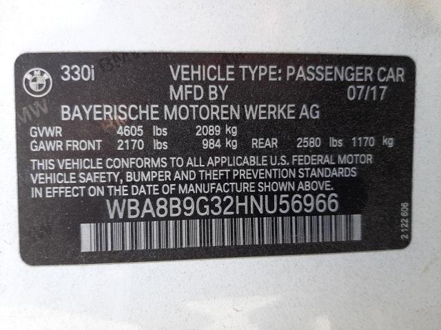 WBA8B9G32HNU56966 BMW 330 I