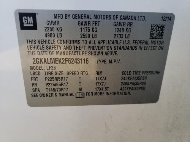 2GKALMEK2F6243116 GMC Terrain Sle