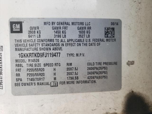 1GKKRTKD9FJ119477 GMC Acadia Denali