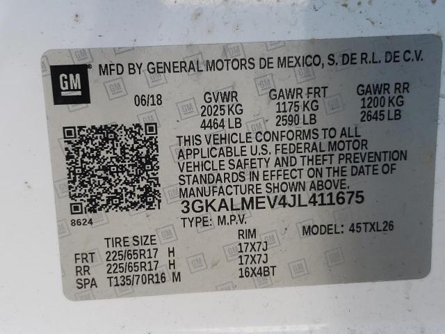 3GKALMEV4JL411675 GMC Terrain Sle