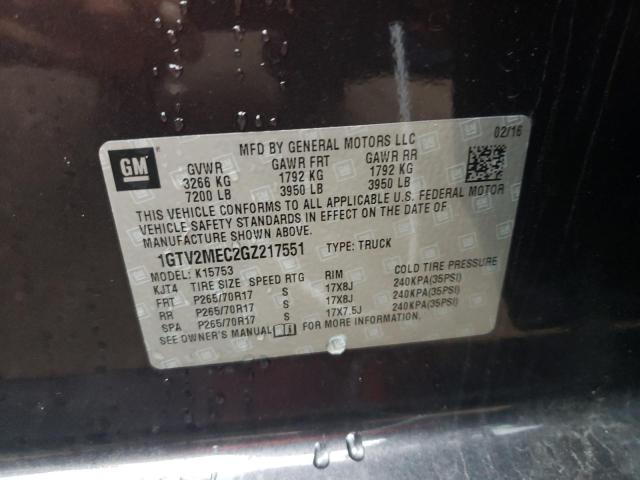 1GTV2MEC2GZ217551 GMC Sierra K1500 Sle