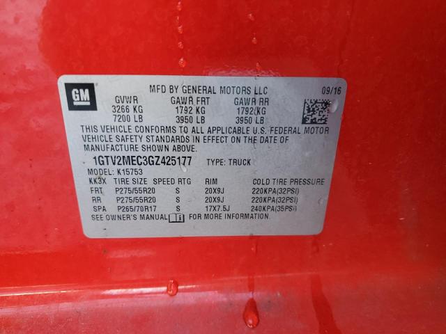1GTV2MEC3GZ425177 GMC Sierra K1500 Sle