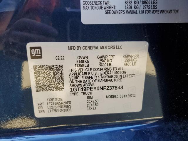 1GT49PEY0NF237848 GMC Sierra K2500 At4