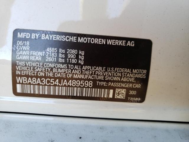 WBA8A3C54JA489598 BMW 320 XI
