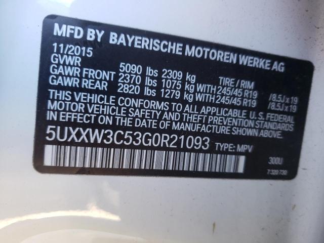 5UXXW3C53G0R21093 BMW X4 Xdrive28i