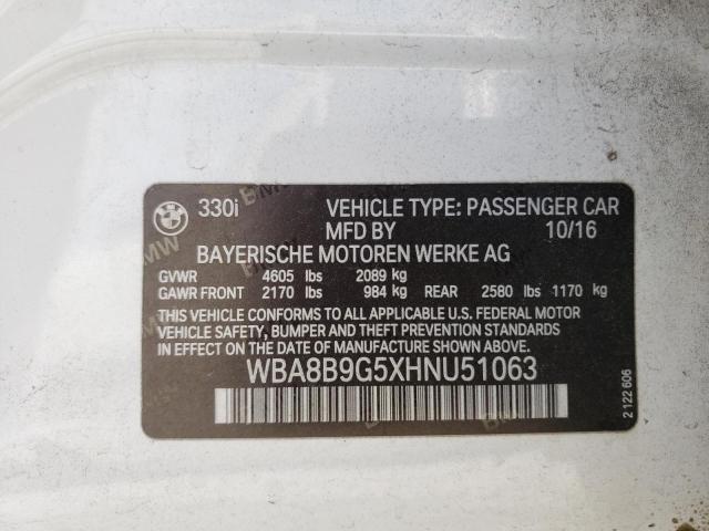 WBA8B9G5XHNU51063 BMW 330 I