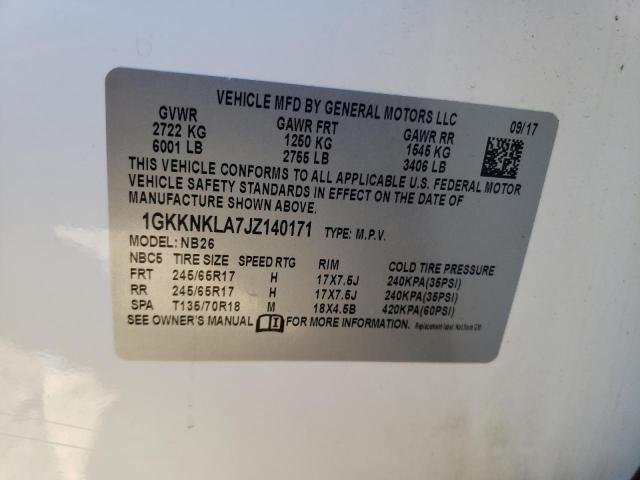 1GKKNKLA7JZ140171 GMC ACADIA SLE