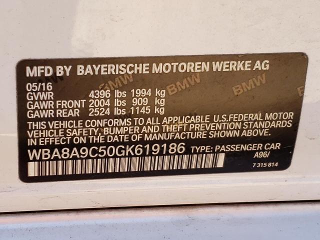 WBA8A9C50GK619186 BMW 320 I