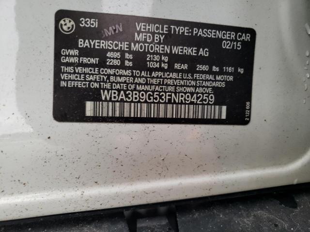 WBA3B9G53FNR94259 BMW 335 XI