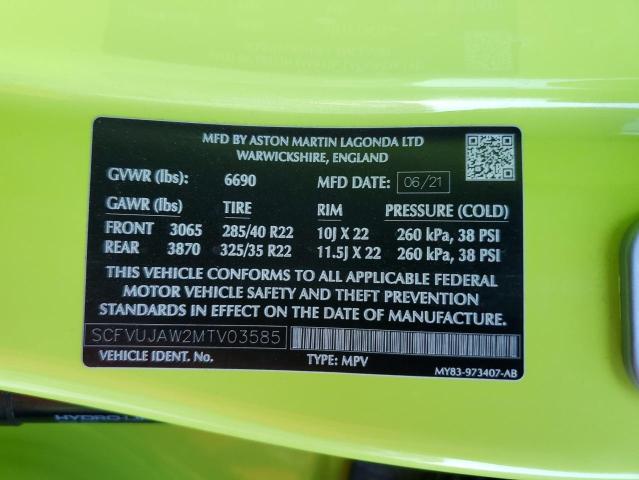 SCFVUJAW2MTV03585 Aston Martin DBX