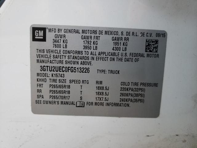 3GTU2UEC0FG513226 GMC Sierra K1500 Sle