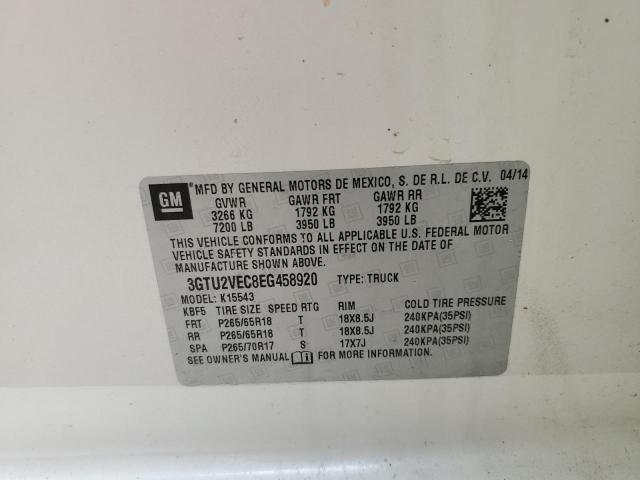 3GTU2VEC8EG458920 GMC Sierra K1500 Slt