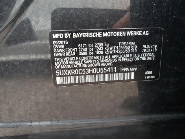 5UXKR0C53H0U55411 BMW X5 Xdrive35i