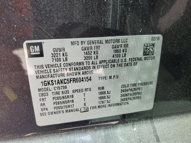 1GKS1AKC5FR604154 GMC YUKON SLE